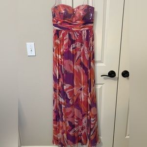Aidan Mattox - Size 2 - Pink Print Gown